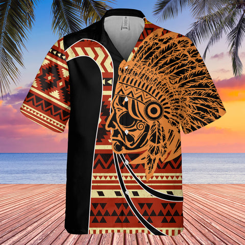 Powwow StoreBHW000590 Tribe Design Native American Hawaiian Shirt 3D