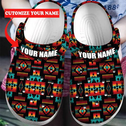 GB-NAT00046-02 Pattern Native  Custom Name  Crocs Clogs Shoes