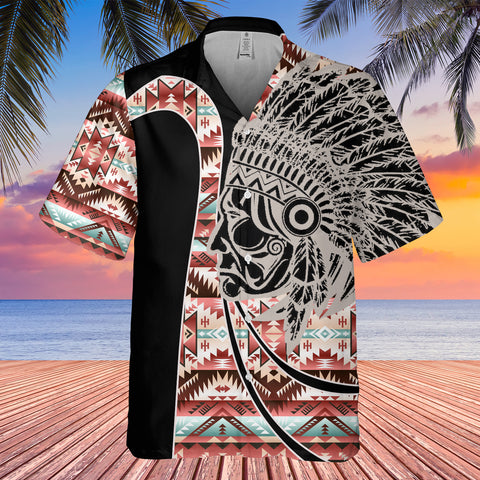 Powwow StoreGBHW000591 Tribe Design Native American Hawaiian Shirt 3D