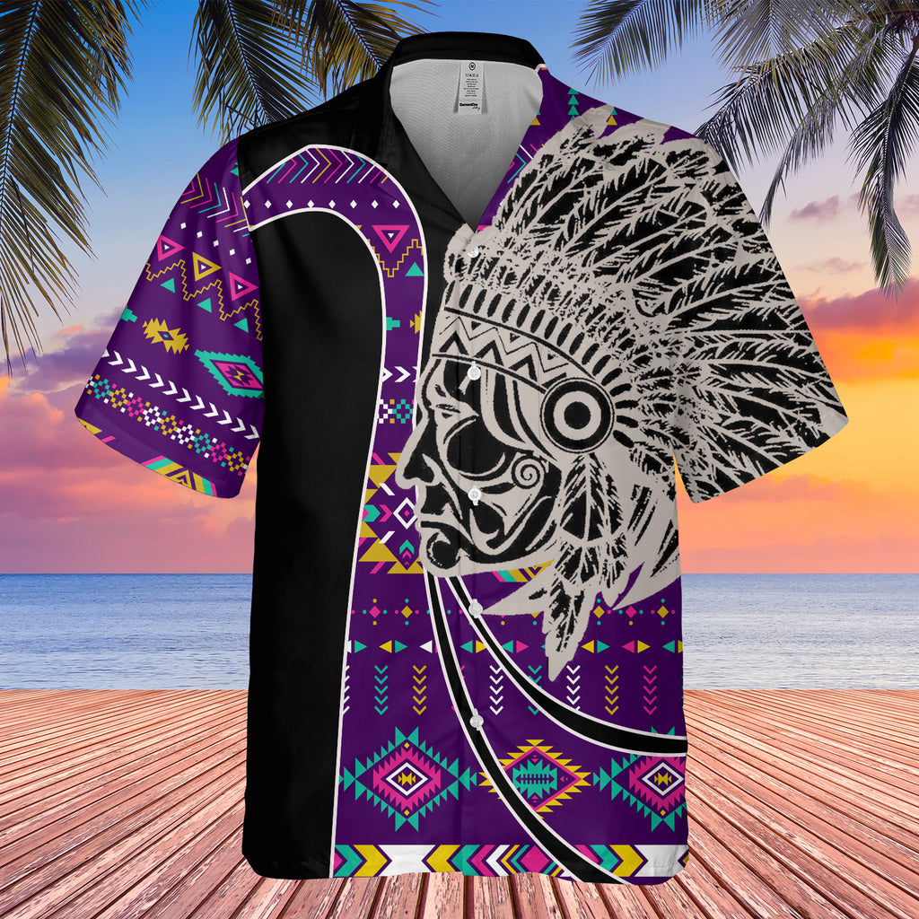 Powwow StoreGBHW000592 Tribe Design Native American Hawaiian Shirt 3D