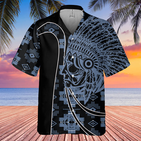 Powwow StoreGBHW000598 Tribe Design Native American Hawaiian Shirt 3D