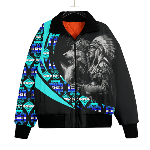 KFLO0018 Pattern Native American Unisex Knitted Fleece Lapel Outwear