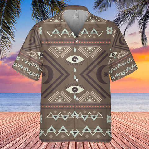 Powwow StoreGBHW000602 Tribe Design Native American Hawaiian Shirt 3D