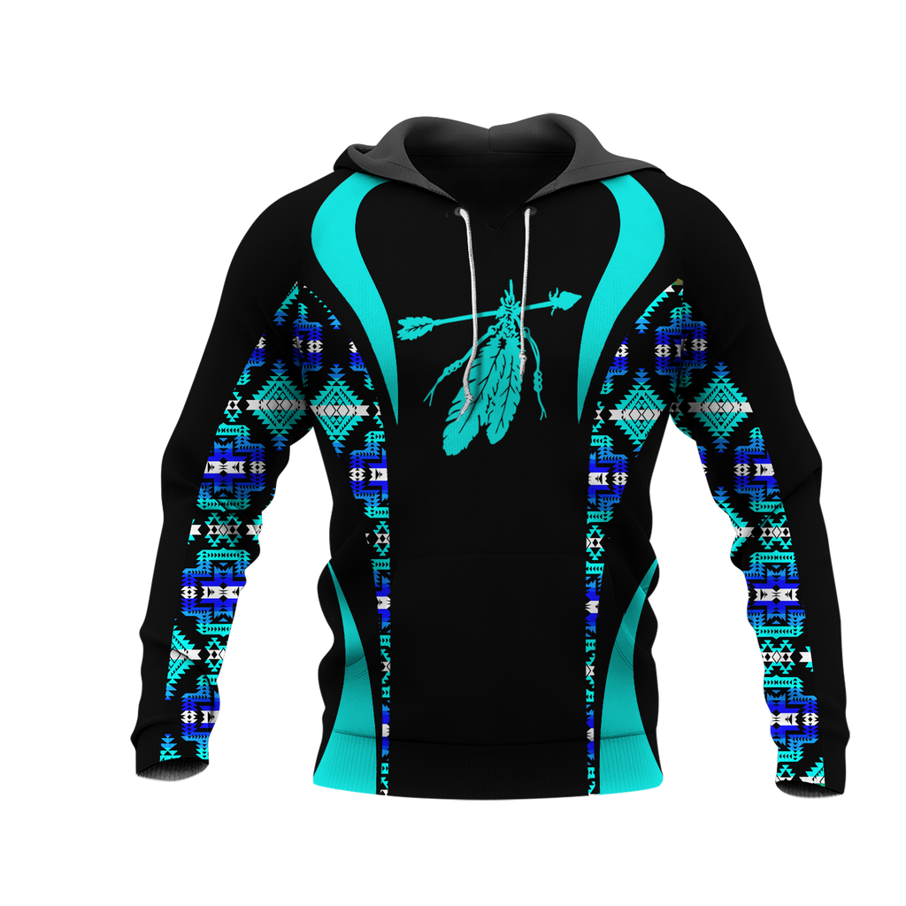 Powwow StoreHD0011576 Pattern Native Pride 3D Hoodie