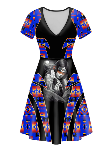 V-ND0062 Pattern Native V-Neck Dress