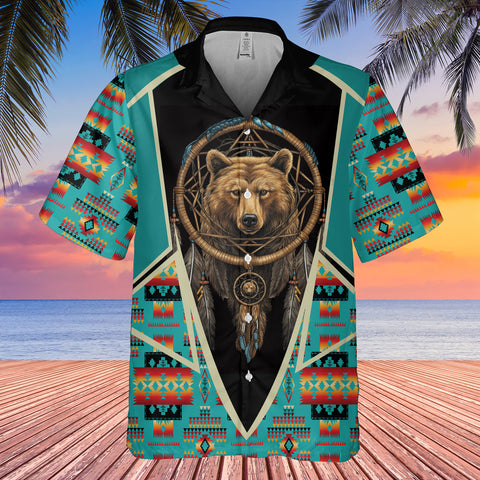 Powwow StoreGBHW000607 Tribe Design Native American Hawaiian Shirt 3D