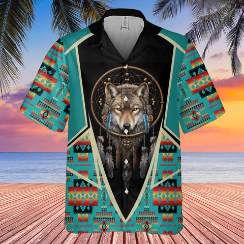 Powwow StoreGBHW000608 Tribe Design Native American Hawaiian Shirt 3D