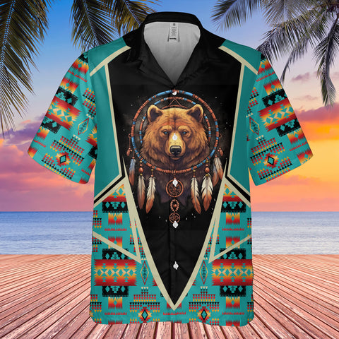 Powwow StoreGBHW000609 Tribe Design Native American Hawaiian Shirt 3D