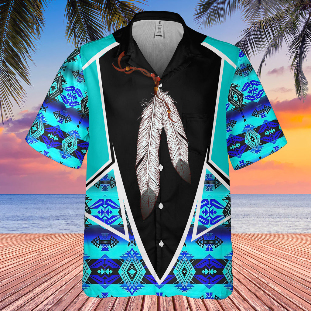 Powwow StoreGBHW000614 Tribe Design Native American Hawaiian Shirt 3D