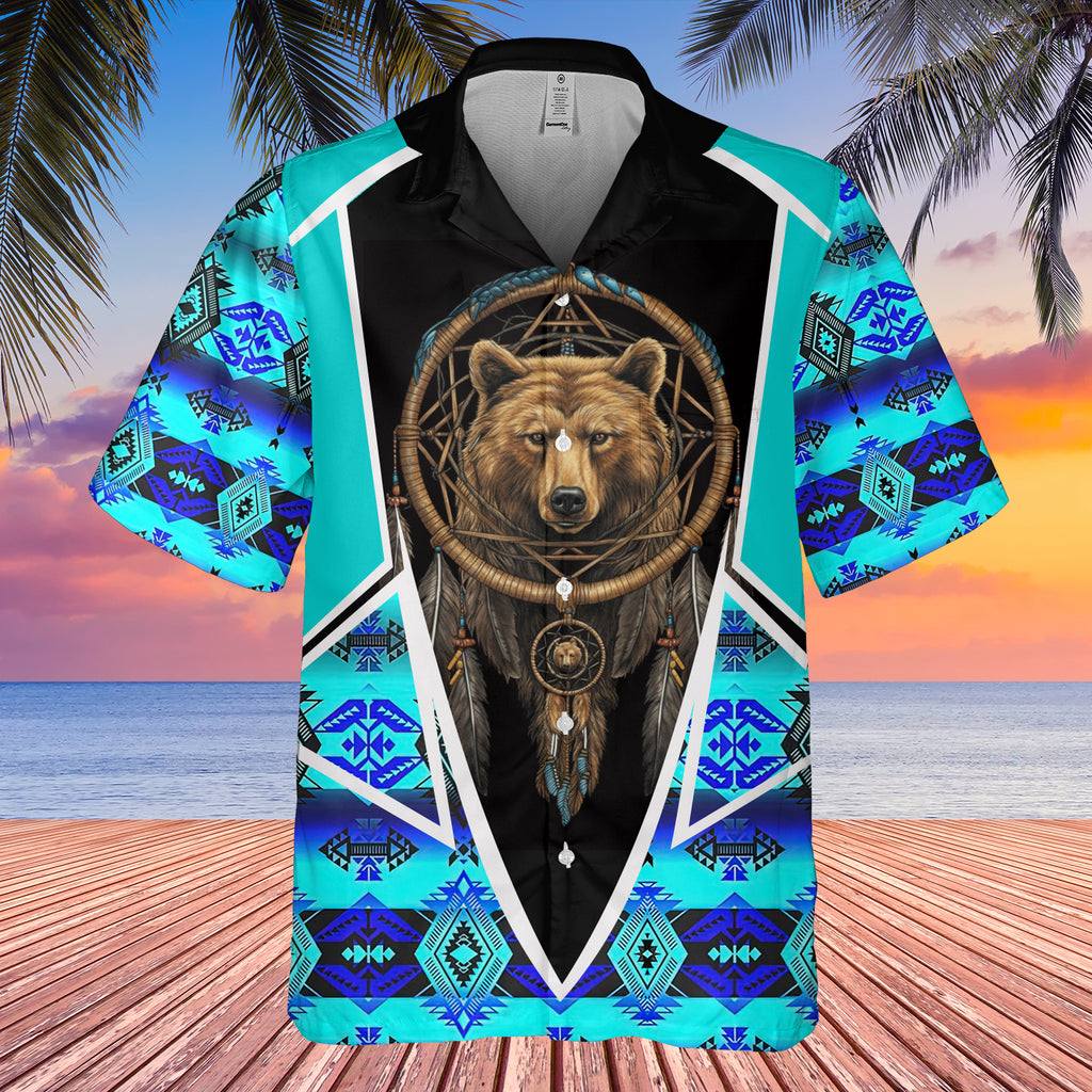 Powwow StoreGBHW000615 Tribe Design Native American Hawaiian Shirt 3D