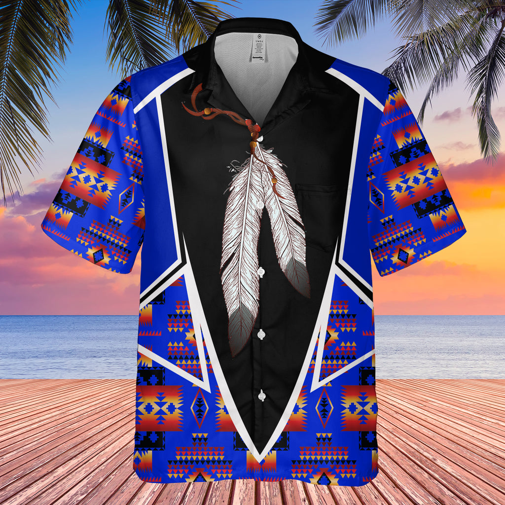 Powwow StoreGBHW000616 Tribe Design Native American Hawaiian Shirt 3D