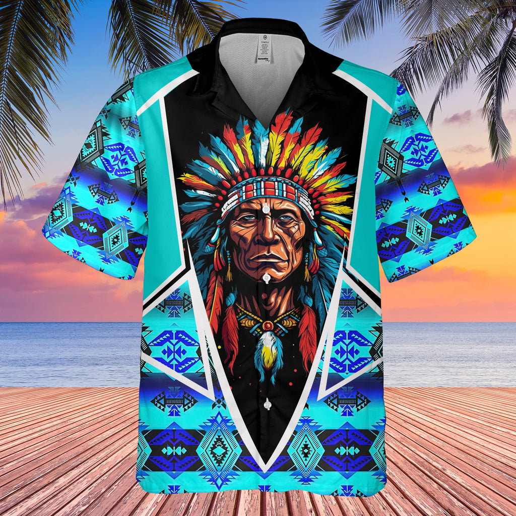 Powwow StoreGBHW000617 Tribe Design Native American Hawaiian Shirt 3D