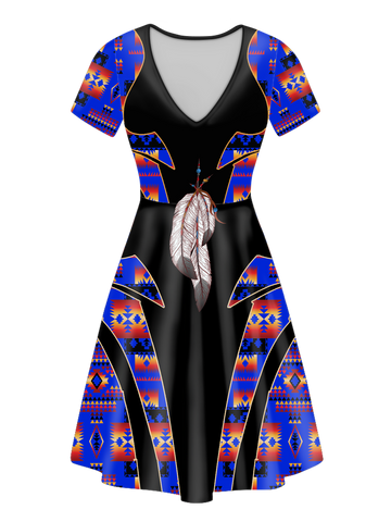 V-ND0064 Pattern Native V-Neck Dress