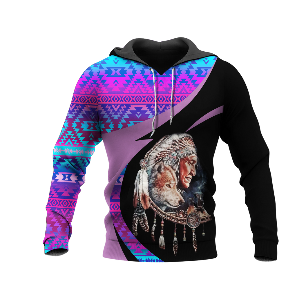 Powwow StoreHD0011313 Pattern Native Pride 3D Hoodie