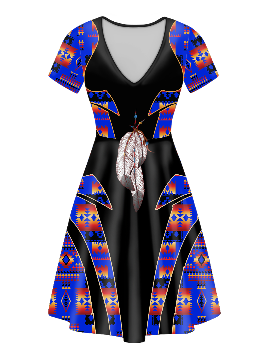 Powwow StoreVND0063 Pattern Native VNeck Dress