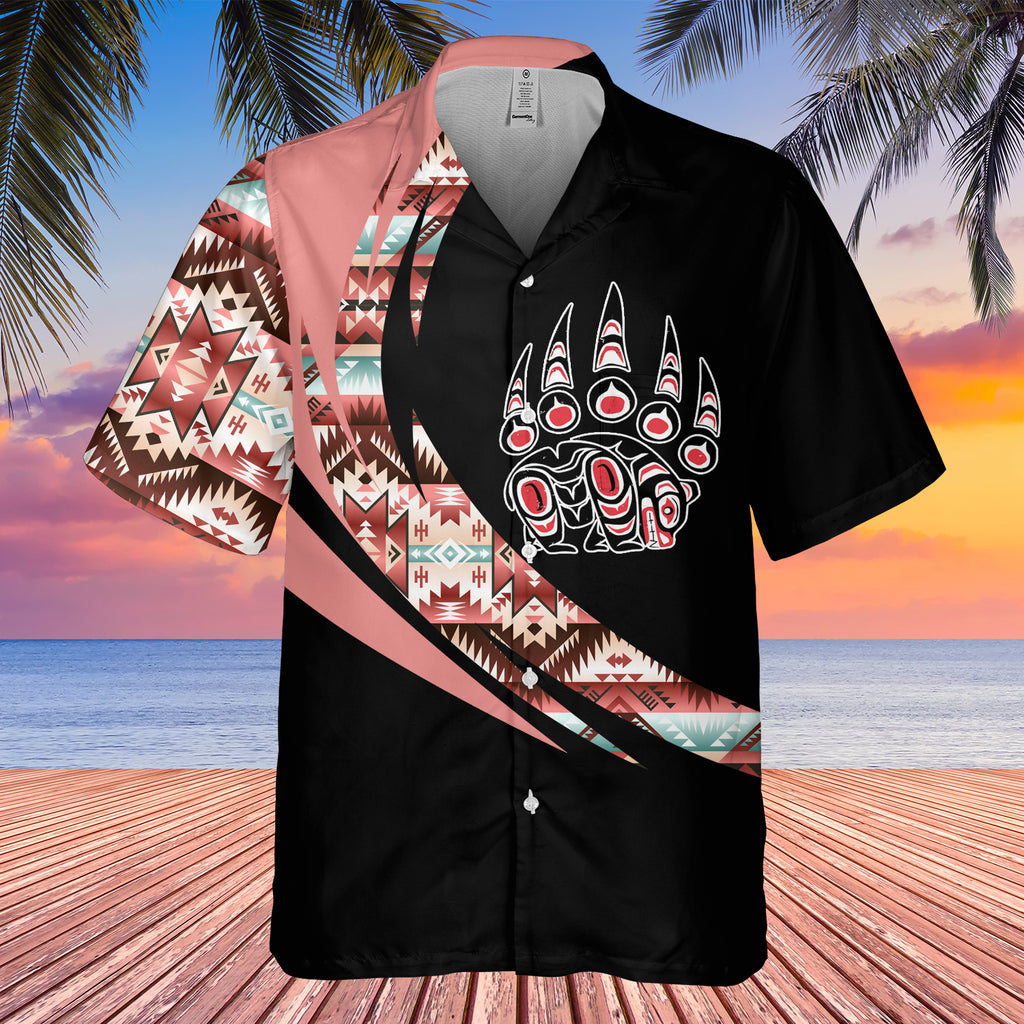 Powwow StoreGBHW000869 Tribe Design Native American Hawaiian Shirt 3D