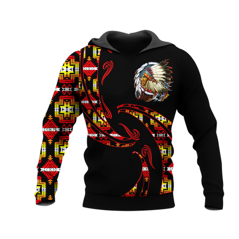 Powwow StoreHD0012396 Pattern Native Pride 3D Hoodie