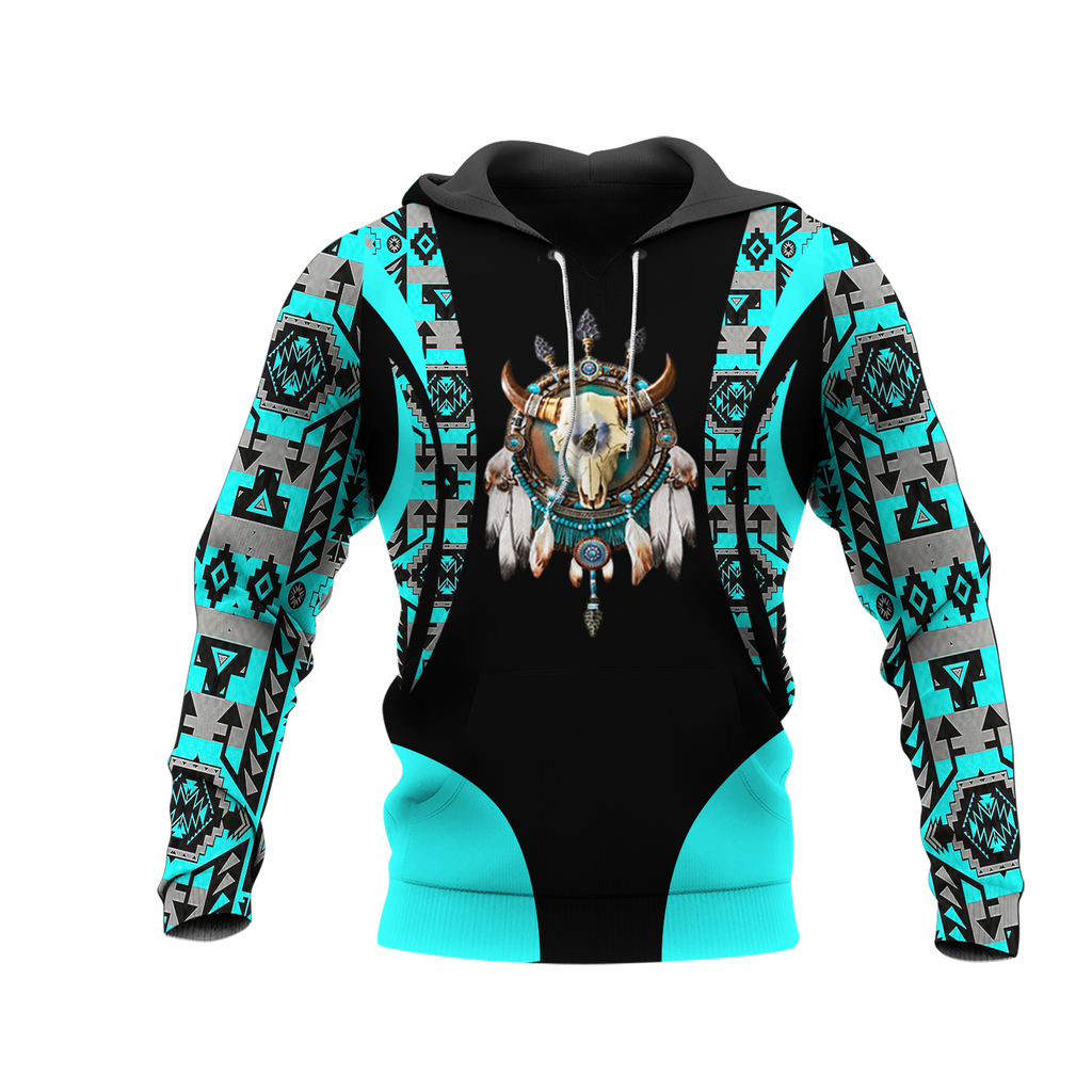 Powwow StoreHD001092 Pattern Native Pride 3D Hoodie