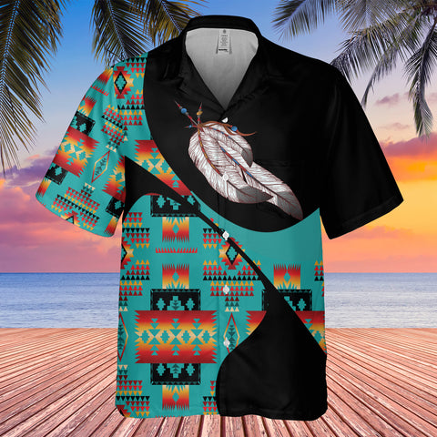 GB-HW001038 Tribe Design Native American Hawaiian Shirt 3D