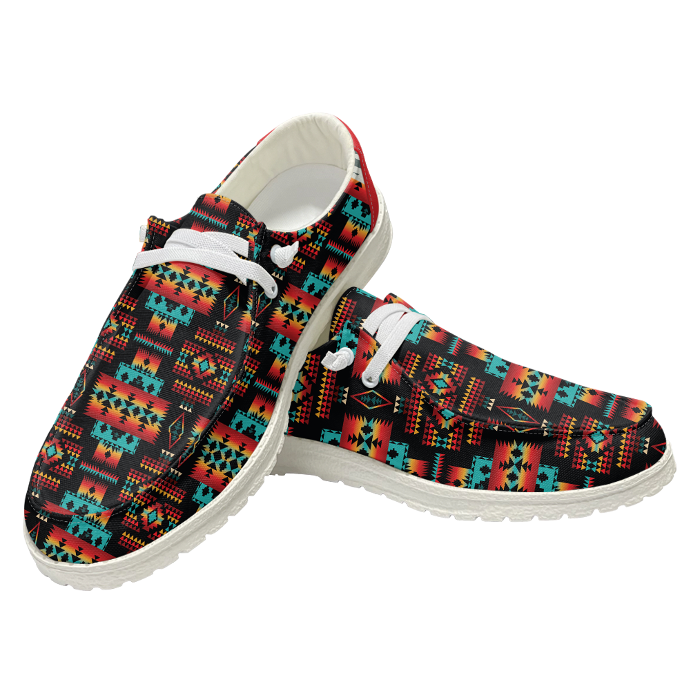 Powwow StoreGBNAT0004602  Pattern Native Lace Up Loafers