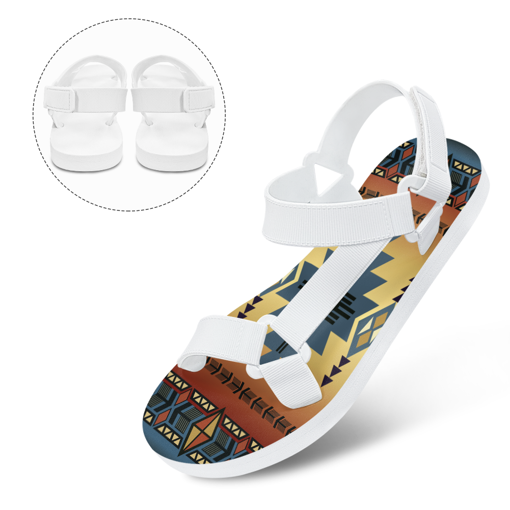 Powwow StoreGBNAT00057 Pattern Native American Open Toes Sandals