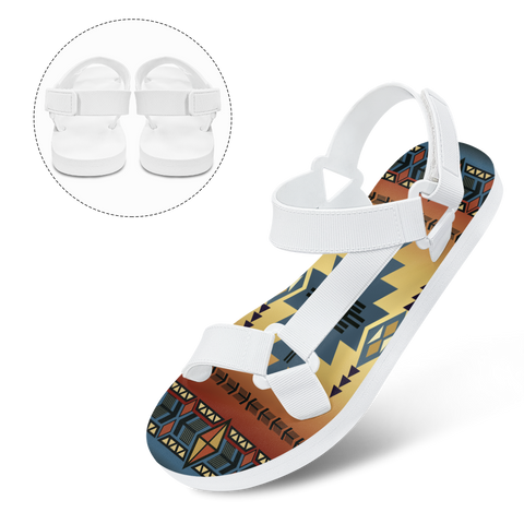 GB-NAT00057 Pattern Native American Open Toes Sandals