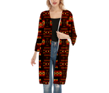 GB-NAT00046-08 Patern Native Women's V-neck Mesh Cardigan