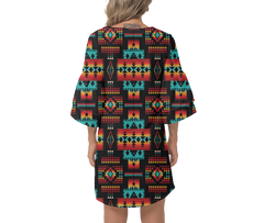Powwow Storegb nat00046 02 native design print womens v neck dresss