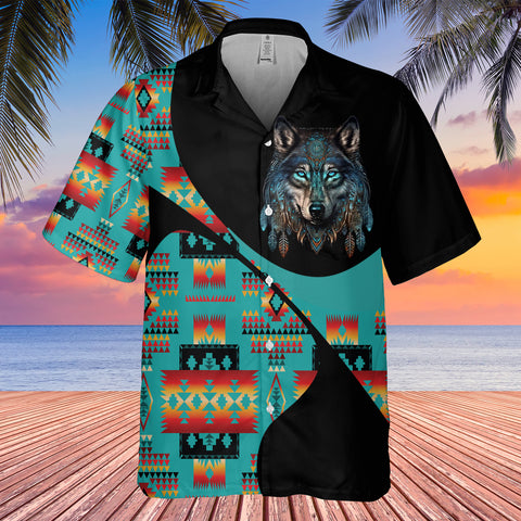 Powwow StoreGBHW001039 Tribe Design Native American Hawaiian Shirt 3D