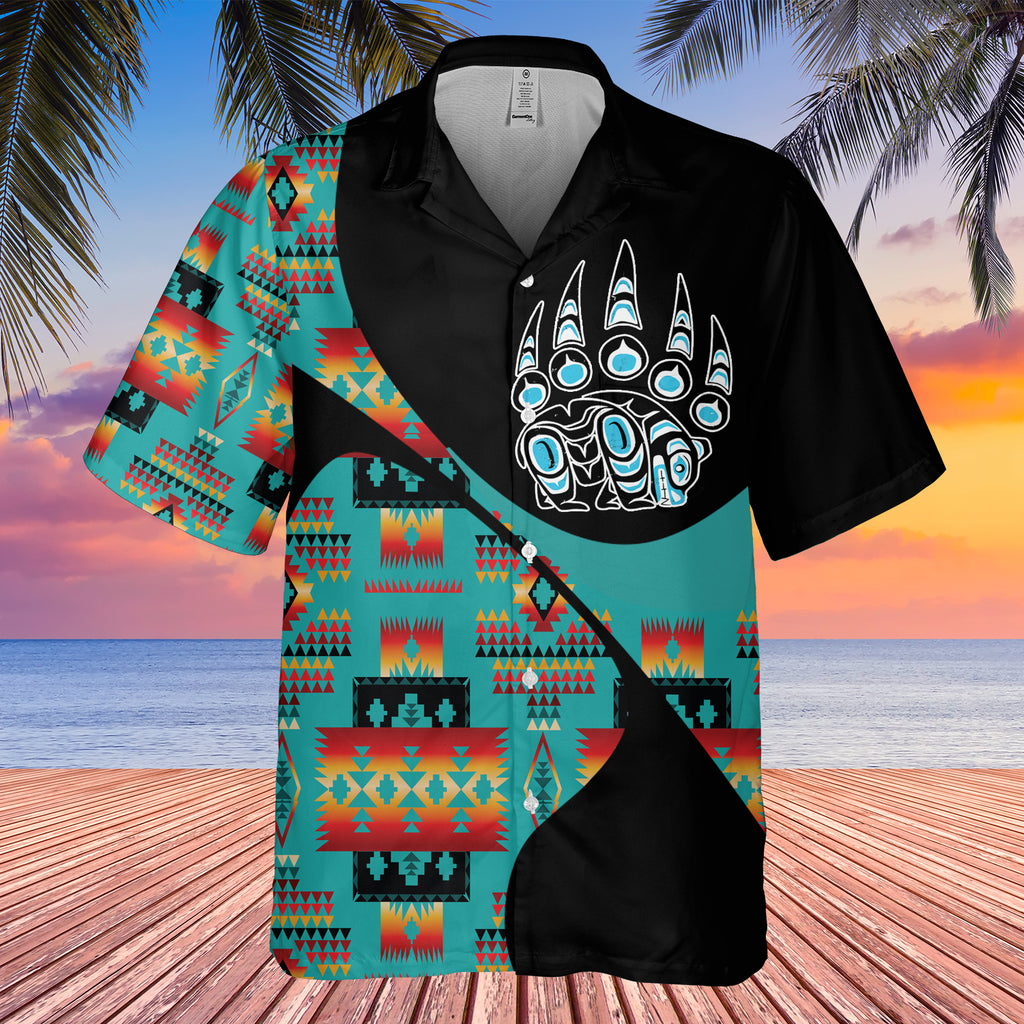 Powwow StoreGBHW001037 Tribe Design Native American Hawaiian Shirt 3D