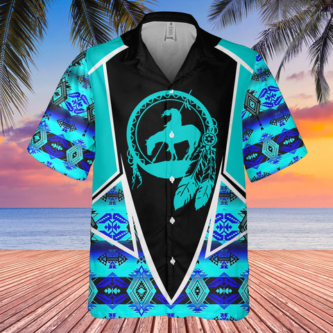 Powwow StoreGBHW000619 Tribe Design Native American Hawaiian Shirt 3D