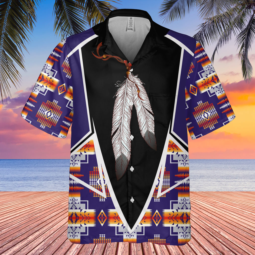 Powwow StoreGBHW000621 Tribe Design Native American Hawaiian Shirt 3D