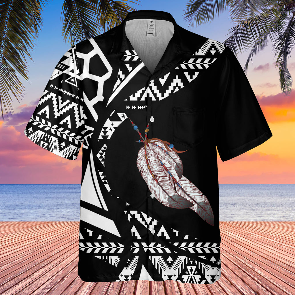 Powwow StoreGBHW001092 Tribe Design Native American Hawaiian Shirt 3D