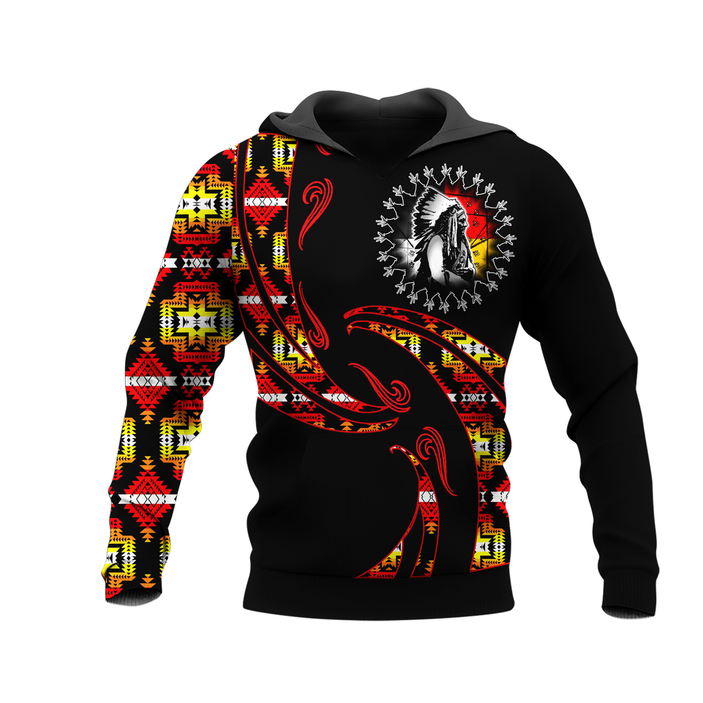 Powwow StoreHD0012395 Pattern Native Pride 3D Hoodie