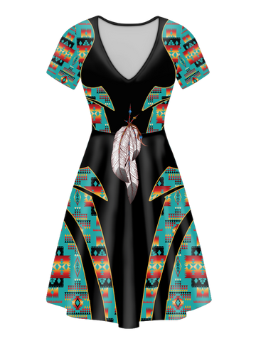 V-ND0065 Pattern Native V-Neck Dress