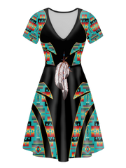Powwow StoreVND0065 Pattern Native VNeck Dress