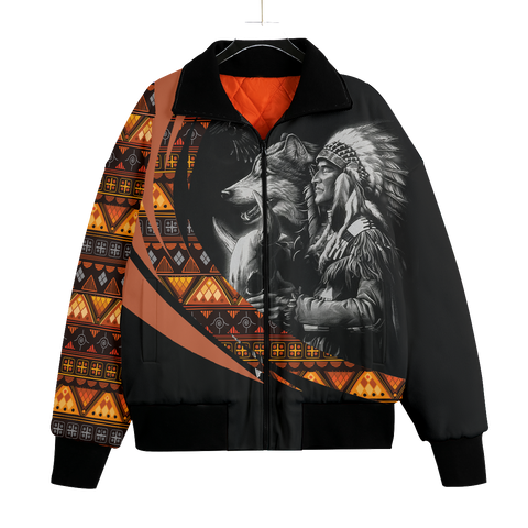 KFLO0022 Pattern Native American Unisex Knitted Fleece Lapel Outwear