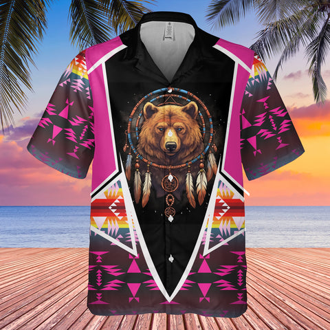 Powwow StoreGBHW000627 Tribe Design Native American Hawaiian Shirt 3D