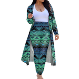 Powwow StoreGBNAT00601 Tribe Design Native American Cardigan Coat Long Pant Set