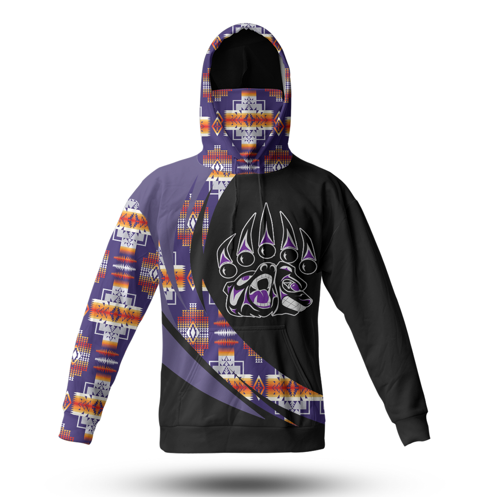 Powwow StoreHWM0060 Pattern Tribal Native 3D Hoodie With Mask