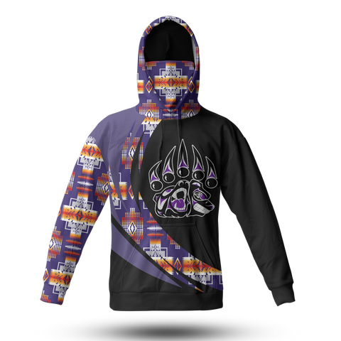 Powwow StoreHWM0060 Pattern Tribal Native 3D Hoodie With Mask