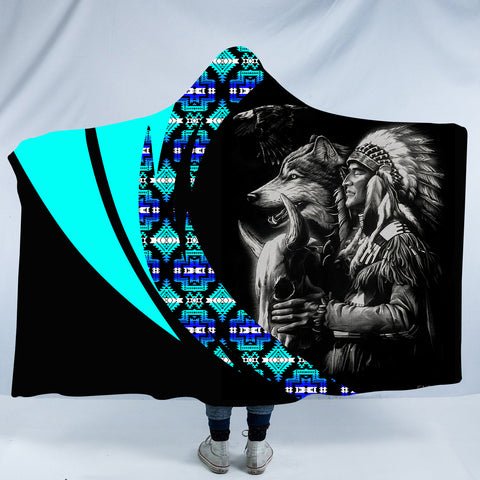 HDB00154 Pattern Native American Design Hooded Blanket