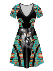 Powwow StoreVND0066 Pattern Native VNeck Dress