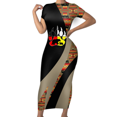 Powwow StoreSBD00174 Pattern Native ShortSleeved Body Dress