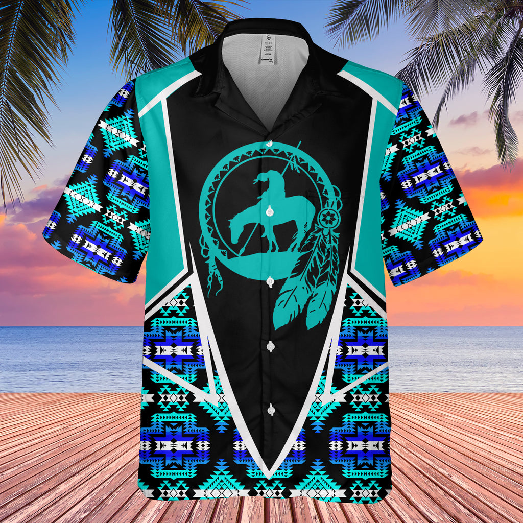 Powwow StoreGBHW000635 Tribe Design Native American Hawaiian Shirt 3D