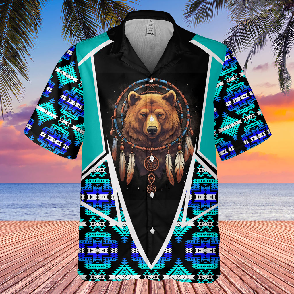 Powwow StoreGBHW000636 Tribe Design Native American Hawaiian Shirt 3D