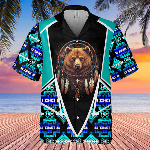 Powwow StoreGBHW000636 Tribe Design Native American Hawaiian Shirt 3D