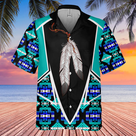 Powwow StoreGBHW000639 Tribe Design Native American Hawaiian Shirt 3D