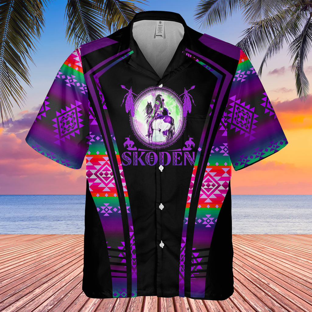 Powwow StoreGBHW000645 Tribe Design Native American Hawaiian Shirt 3D