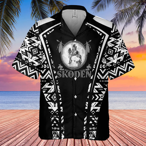 Powwow StoreGBHW000640 Tribe Design Native American Hawaiian Shirt 3D